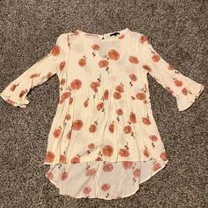 Staccato size medium cream and pink tunic shirt